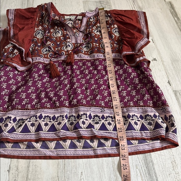 Sea New York Rust and Purple Patterned Fluttered Sleeve Top - Picture 8 of 8